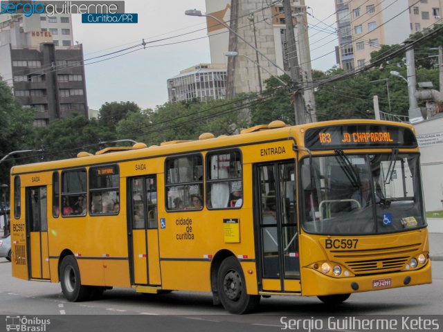 Transporte Coletivo Glória BC597 na cidade de Curitiba, Paraná, Brasil, por Sergio Guilherme Ketes. ID da foto: 5772442.