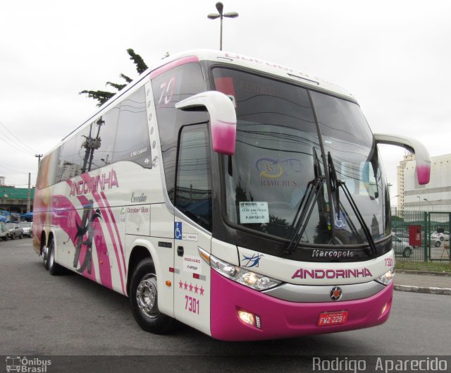 Empresa de Transportes Andorinha 7301 na cidade de São Paulo, São Paulo, Brasil, por Rodrigo  Aparecido. ID da foto: 5772336.