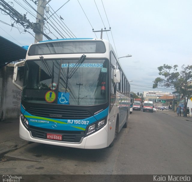 Viação Ponte Coberta RJ 190.087 na cidade de Rio de Janeiro, Rio de Janeiro, Brasil, por Kaio de Macedo. Número da foto: #5774031.