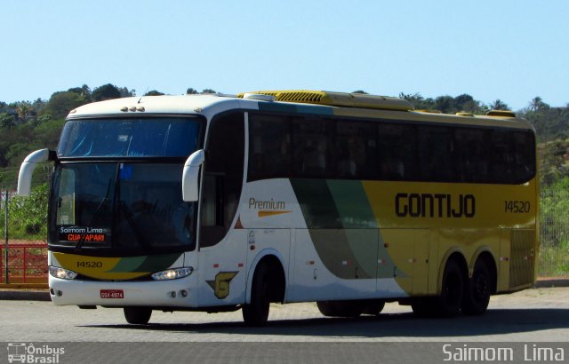 Empresa Gontijo de Transportes 14520 na cidade de Guarapari, Espírito Santo, Brasil, por Saimom  Lima. Número da foto: #5773909.