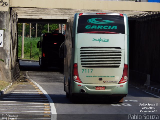 Viação Garcia 7117 na cidade de Campinas, São Paulo, Brasil, por Pablo Souza. ID da foto: 5711034.