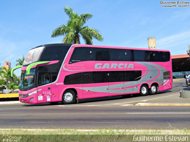 Viação Garcia 7038 na cidade de Londrina, Paraná, Brasil, por Guilherme Estevan. ID da foto: 5710457.