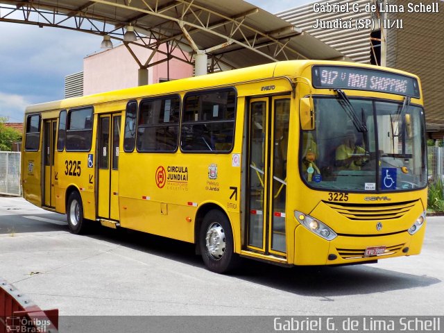 Auto Ônibus Três Irmãos 3225 na cidade de Jundiaí, São Paulo, Brasil, por Gabriel Giacomin de Lima. Número da foto: #5718949.