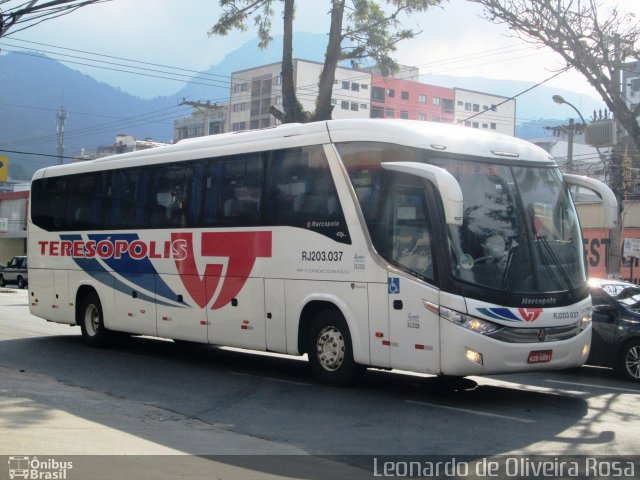 Viação Teresópolis RJ 203.037 na cidade de Teresópolis, Rio de Janeiro, Brasil, por Diego Oliveira. ID da foto: 5716864.