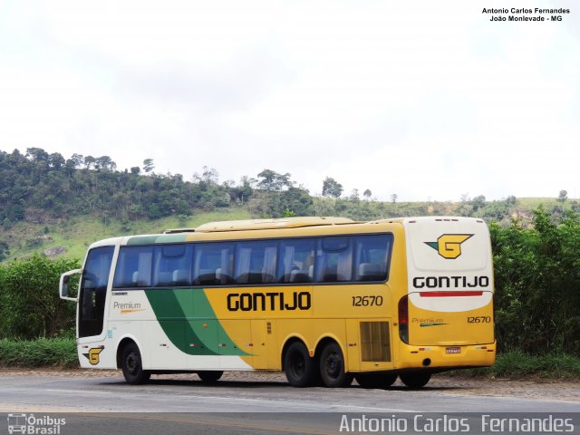 Empresa Gontijo de Transportes 12670 na cidade de João Monlevade, Minas Gerais, Brasil, por Antonio Carlos Fernandes. ID da foto: 5720142.