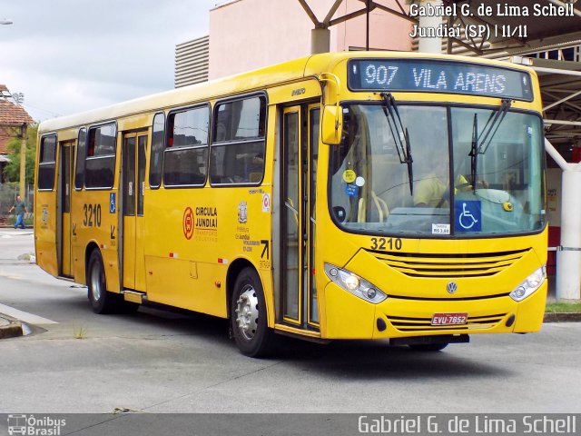 Auto Ônibus Três Irmãos 3210 na cidade de Jundiaí, São Paulo, Brasil, por Gabriel Giacomin de Lima. Número da foto: #5722231.