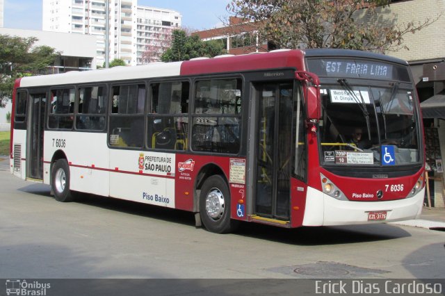 Viação Gatusa Transportes Urbanos 7 6036 na cidade de São Paulo, São Paulo, Brasil, por Erick Dias. ID da foto: 5723111.