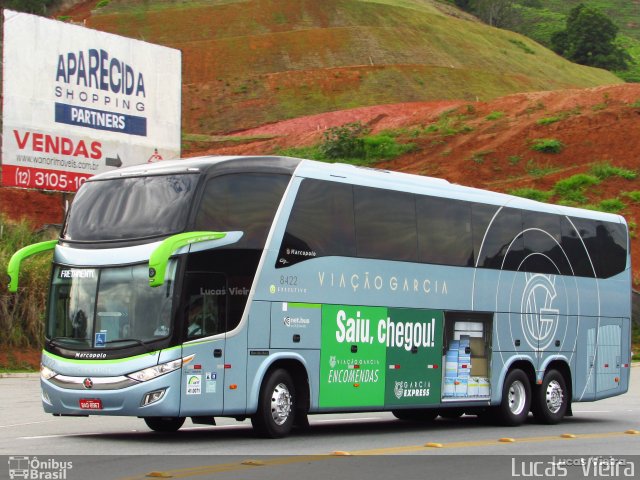 Viação Garcia 8422 na cidade de Aparecida, São Paulo, Brasil, por Lucas Vieira. ID da foto: 5725150.