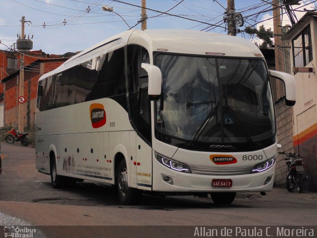 Saritur - Santa Rita Transporte Urbano e Rodoviário 8000 na cidade de Belo Horizonte, Minas Gerais, Brasil, por Allan de Paula  da Cruz Moreira. ID da foto: 5725489.