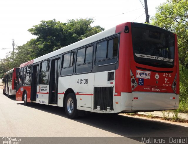 Express Transportes Urbanos Ltda 4 8138 na cidade de São Paulo, São Paulo, Brasil, por Matheus  Daniel. ID da foto: 5775770.