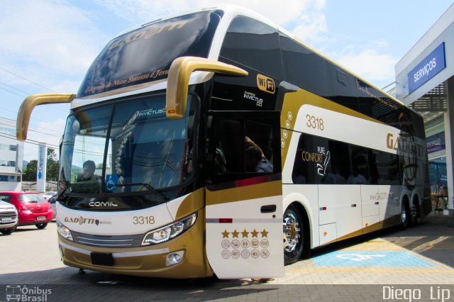 Auto Viação Gadotti 3318 na cidade de Blumenau, Santa Catarina, Brasil, por Diego Lip. Número da foto: #5798129.