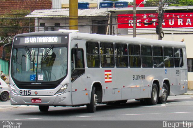 BluMob - Concessionária de Transporte Urbano de Blumenau 9115 na cidade de Blumenau, Santa Catarina, Brasil, por Diego Lip. Número da foto: #5799311.