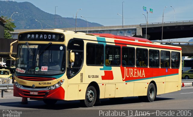 Auto Viação Jurema RJ 120.004 na cidade de Rio de Janeiro, Rio de Janeiro, Brasil, por Cristiano Soares da Silva. ID da foto: 5800834.