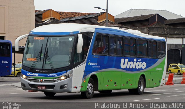 Viação União RJ 204.030 na cidade de Rio de Janeiro, Rio de Janeiro, Brasil, por Cristiano Soares da Silva. ID da foto: 5800896.