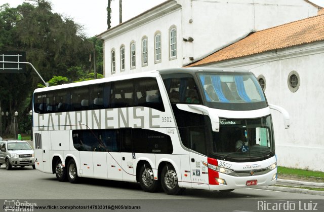 Auto Viação Catarinense 3502 na cidade de Santos, São Paulo, Brasil, por Ricardo Luiz. Número da foto: #5804003.