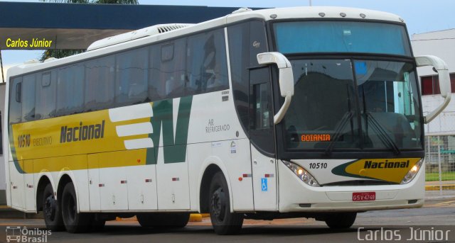 Viação Nacional 10510 na cidade de Goiânia, Goiás, Brasil, por Carlos Júnior. ID da foto: 5804664.