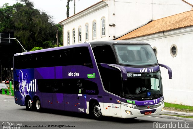 UTIL - União Transporte Interestadual de Luxo 11608 na cidade de Santos, São Paulo, Brasil, por Ricardo Luiz. Número da foto: #5804019.