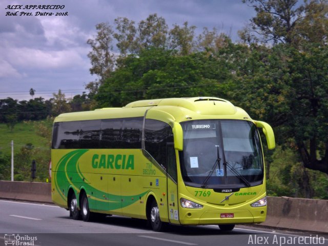Viação Garcia 7769 na cidade de Pindamonhangaba, São Paulo, Brasil, por Alex Aparecido. Número da foto: #5806724.