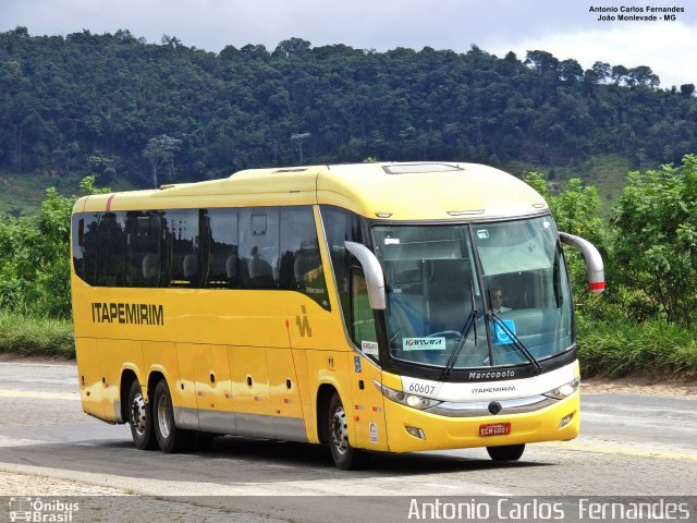 Viação Itapemirim 60607 na cidade de João Monlevade, Minas Gerais, Brasil, por Antonio Carlos Fernandes. ID da foto: 5810417.