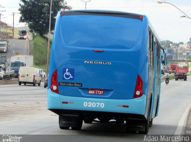 Vianel > Auto Viação Pioneira 02070 na cidade de Belo Horizonte, Minas Gerais, Brasil, por Adão Raimundo Marcelino. Número da foto: #5811733.