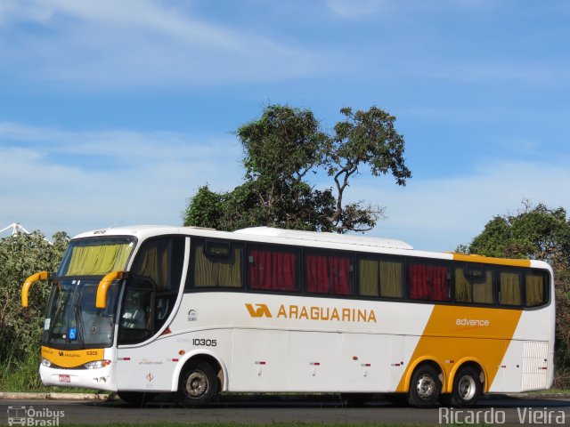 Viação Araguarina 10305 na cidade de Brasília, Distrito Federal, Brasil, por Ricardo Vieira. ID da foto: 5816253.