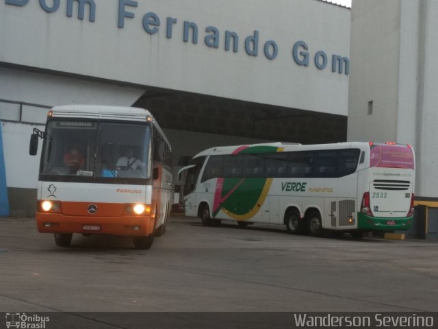 Viação Paraúna 835 na cidade de Goiânia, Goiás, Brasil, por Wanderson Severino. Número da foto: #5815063.