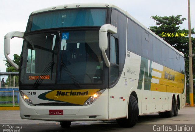 Viação Nacional 10510 na cidade de Goiânia, Goiás, Brasil, por Carlos Júnior. ID da foto: 5779247.