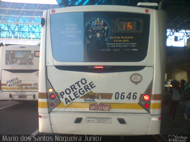 Companhia Carris Porto-Alegrense 0646 na cidade de Porto Alegre, Rio Grande do Sul, Brasil, por Mario dos Santos Nogueira Junior. Número da foto: #5819501.