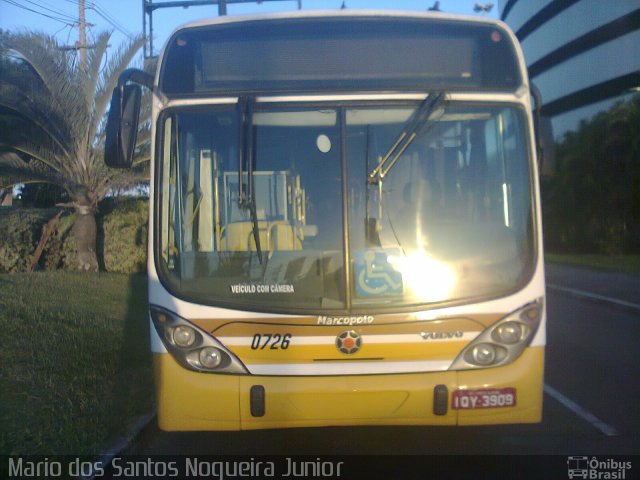Companhia Carris Porto-Alegrense 0726 na cidade de Porto Alegre, Rio Grande do Sul, Brasil, por Mario dos Santos Nogueira Junior. Número da foto: #5820539.