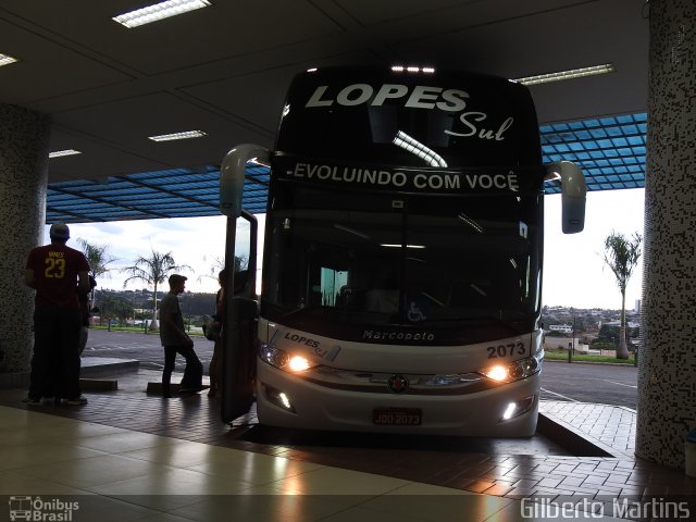 LopeSul Transportes - Lopes e Oliveira Transportes e Turismo - Lopes Sul 2073 na cidade de Jataí, Goiás, Brasil, por Gilberto Martins. ID da foto: 5822389.