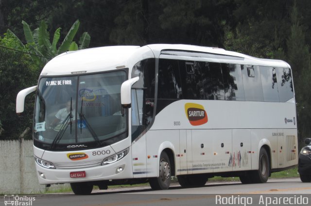 Saritur - Santa Rita Transporte Urbano e Rodoviário 8000 na cidade de Conselheiro Lafaiete, Minas Gerais, Brasil, por Rodrigo  Aparecido. ID da foto: 5824488.