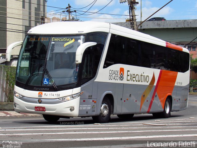 Viação Cidade do Aço RJ 174.158 na cidade de Volta Redonda, Rio de Janeiro, Brasil, por Leonardo Fidelli. Número da foto: #5826194.