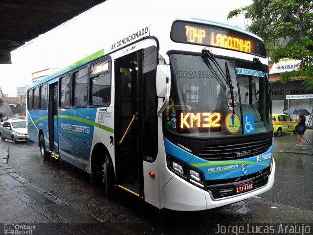 Viação Ponte Coberta RJ 190.032 na cidade de Rio de Janeiro, Rio de Janeiro, Brasil, por Jorge Lucas Araújo. Número da foto: #5826199.