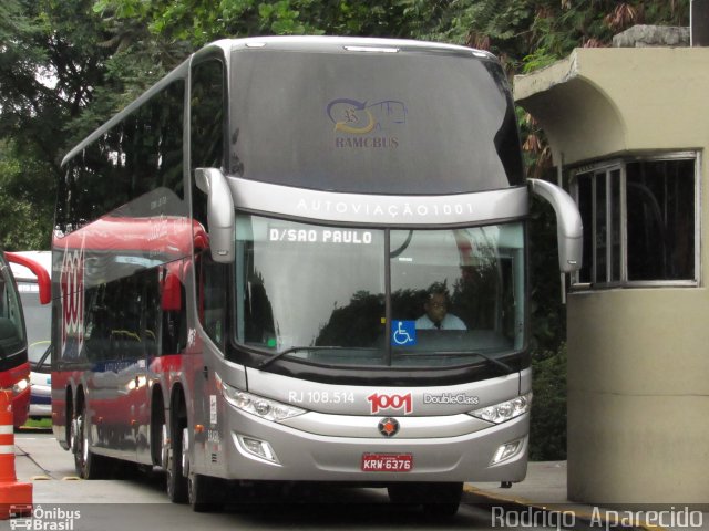 Auto Viação 1001 RJ 108.514 na cidade de São Paulo, São Paulo, Brasil, por Rodrigo  Aparecido. Número da foto: #5824504.