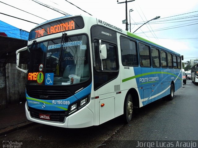 Viação Ponte Coberta RJ 190.089 na cidade de Rio de Janeiro, Rio de Janeiro, Brasil, por Jorge Lucas Araújo. Número da foto: #5826181.