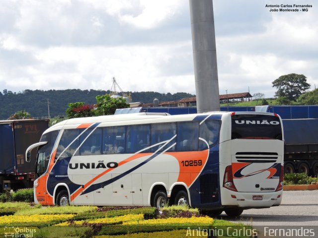 Expresso União 10259 na cidade de João Monlevade, Minas Gerais, Brasil, por Antonio Carlos Fernandes. Número da foto: #5826934.