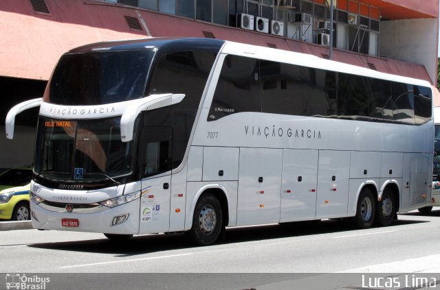 Viação Garcia 7077 na cidade de Rio de Janeiro, Rio de Janeiro, Brasil, por Lucas Lima. ID da foto: 5827533.