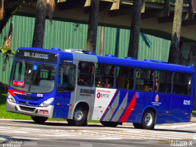 BR Mobilidade Baixada Santista 8210 na cidade de Santos, São Paulo, Brasil, por Adam Xavier Rodrigues Lima. ID da foto: 5827787.