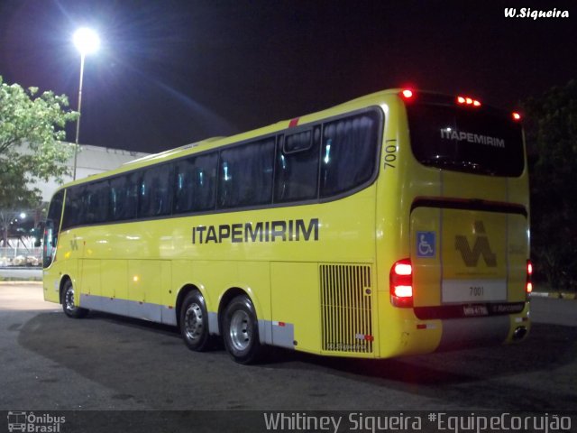 Viação Itapemirim 7001 na cidade de Vitória, Espírito Santo, Brasil, por Whitiney Siqueira. ID da foto: 5829038.