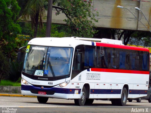 Viação Piracicabana 4355 na cidade de Cubatão, São Paulo, Brasil, por Adam Xavier Rodrigues Lima. ID da foto: 5830903.