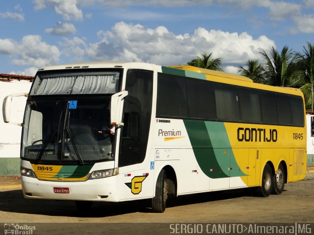 Empresa Gontijo de Transportes 11845 na cidade de Almenara, Minas Gerais, Brasil, por Sérgio Augusto Braga Canuto. ID da foto: 5832173.