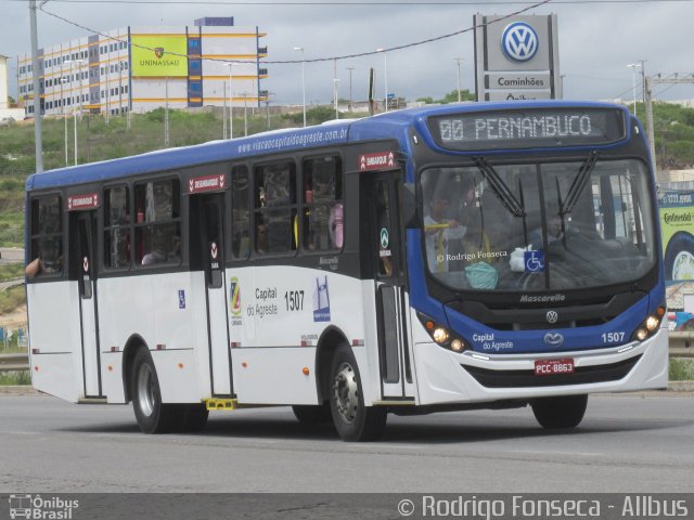 Capital do Agreste Transporte Urbano 1507 na cidade de Caruaru, Pernambuco, Brasil, por Rodrigo Fonseca. ID da foto: 5832666.