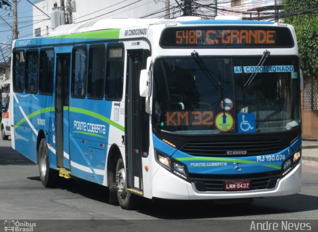 Viação Ponte Coberta RJ 190.074 na cidade de Nova Iguaçu, Rio de Janeiro, Brasil, por André Neves . Número da foto: #5836316.