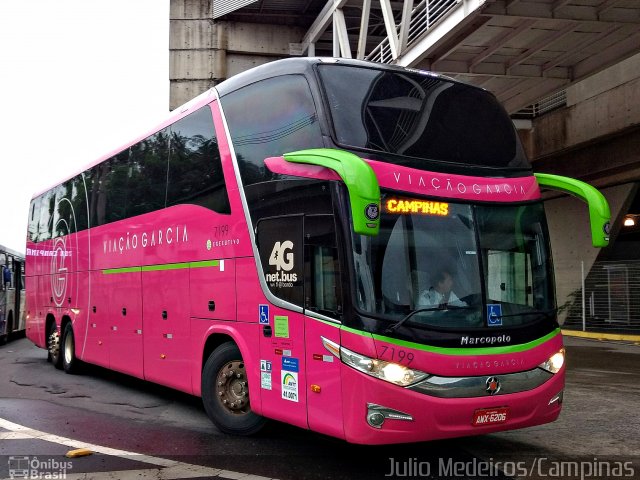 Viação Garcia 7199 na cidade de Campinas, São Paulo, Brasil, por Julio Medeiros. Número da foto: #5836548.