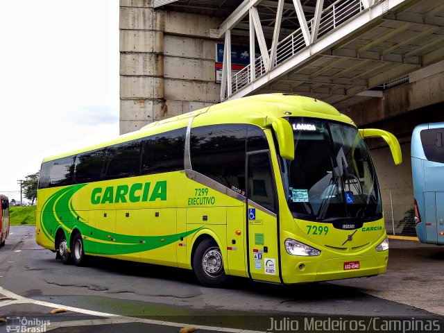 Viação Garcia 7299 na cidade de Campinas, São Paulo, Brasil, por Julio Medeiros. Número da foto: #5836555.