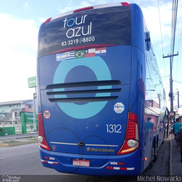 Tour Azul Transportes e Locações 1312 na cidade de Ipojuca, Pernambuco, Brasil, por Michel Nowacki. ID da foto: 5780667.