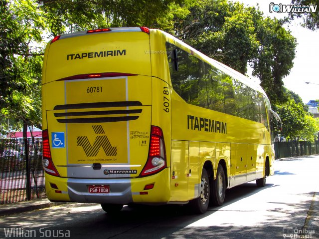 Viação Itapemirim 60781 na cidade de São Paulo, São Paulo, Brasil, por Willian Sousa. Número da foto: #5842615.