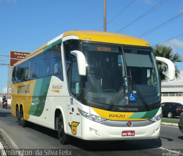Empresa Gontijo de Transportes 19420 na cidade de Vitória, Espírito Santo, Brasil, por Wellington da Silva Felix. Número da foto: #5842697.