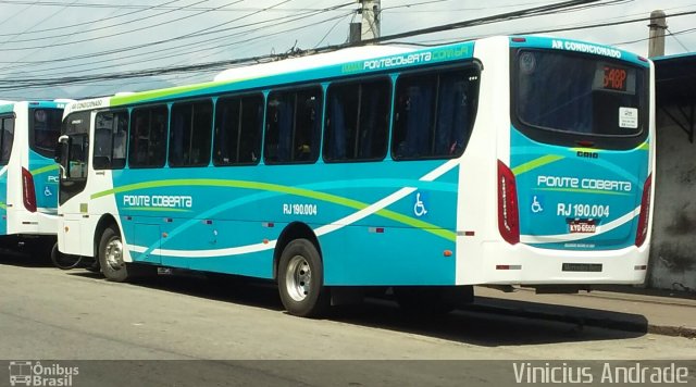 Viação Ponte Coberta RJ 190.004 na cidade de Rio de Janeiro, Rio de Janeiro, Brasil, por Vinicius Andrade. Número da foto: #5788298.