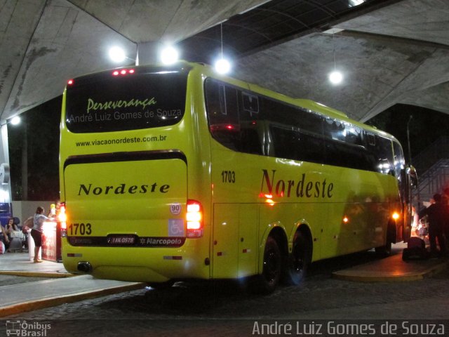 Viação Nordeste 1703 na cidade de Fortaleza, Ceará, Brasil, por André Luiz Gomes de Souza. ID da foto: 5790599.